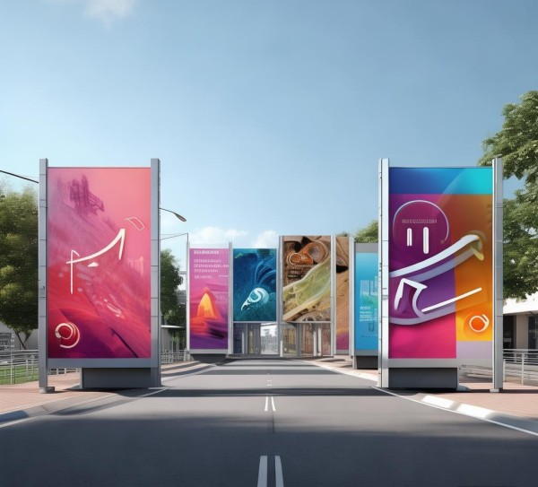 道路两侧广告设计图，视觉指引与商业价值的结合