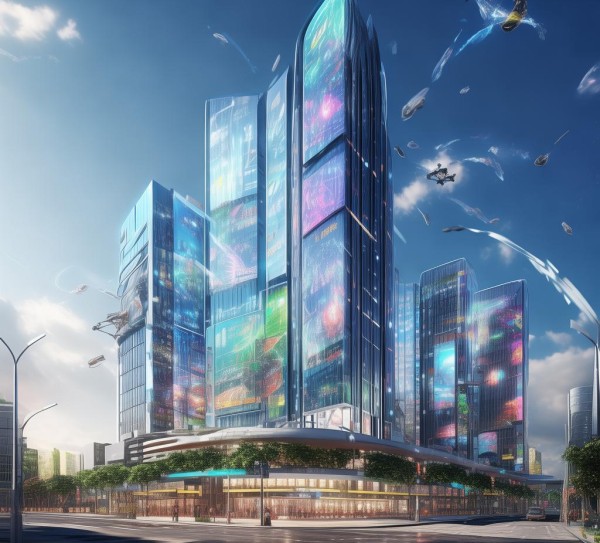 浦东新区多功能广告设计规划,推动城市智能化、多元化的 futuristic城市