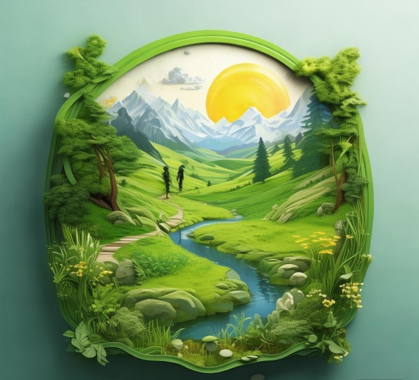 Traverse the Green Landscape of Nature with a Nature-Inspired广告设计规划图片