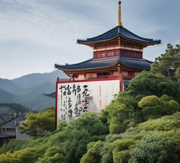 江庄广告牌,文化与自然的完美融合
