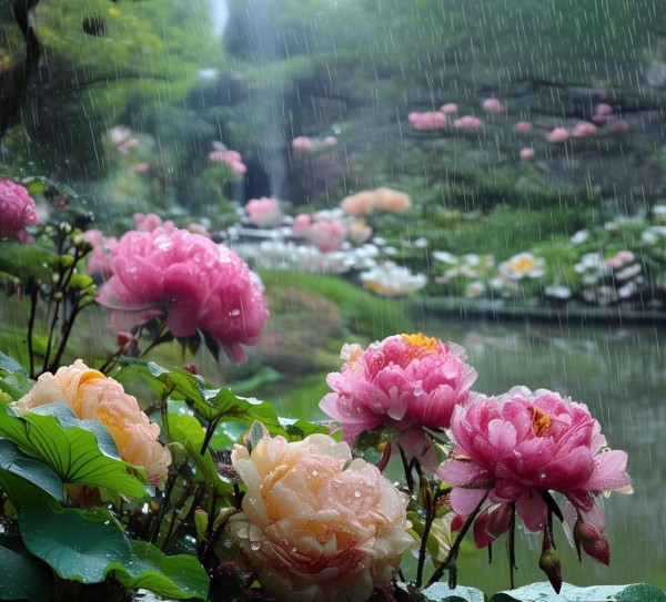 雨中绽放的节气之美
