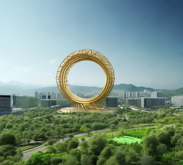 金山区广告宣传设计案例，金山之眼与自然与商业的融合