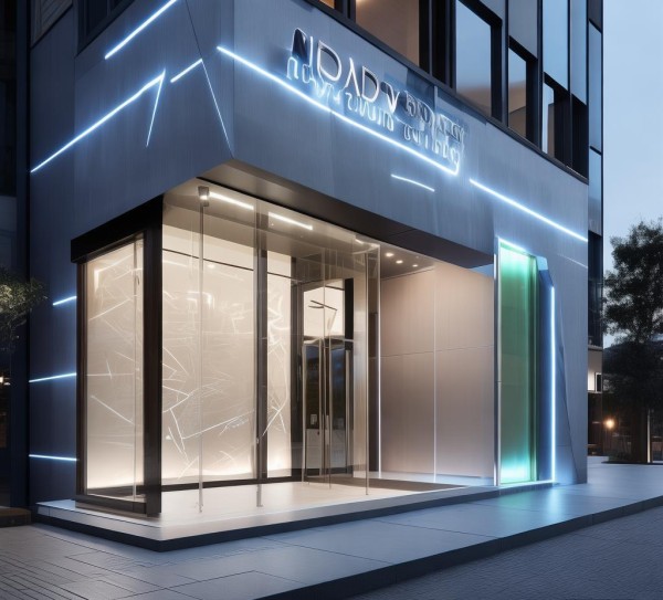 广告公司现代风格店的设计图
