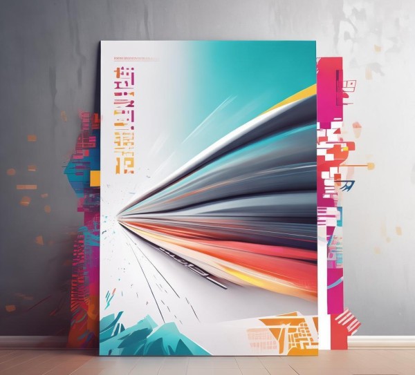 高铁站广告宣传海报，创新设计与品牌传播的完美结合