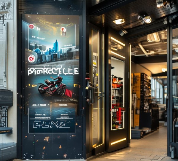 机车店门口广告规划设计,打造高效、安全的购物体验