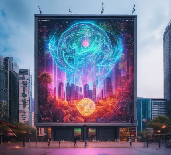 富阳的广告设计,symbol of magic in the city