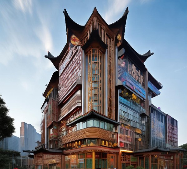 舟州楼体广告规划设计院,东方美学与现代建筑语言的完美融合