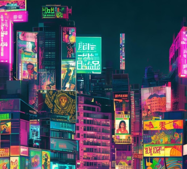 舟山楼体广告规划图,霓虹灯下的城市与艺术的对话