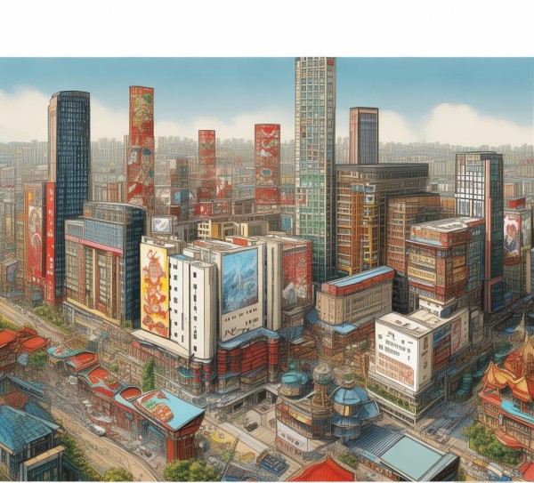 宜城市户外广告规划图，城市文化与商业的双重魅力