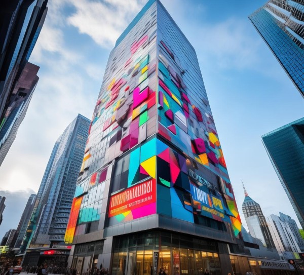 城市广告牌，design and impact of a skyscraper ad牌