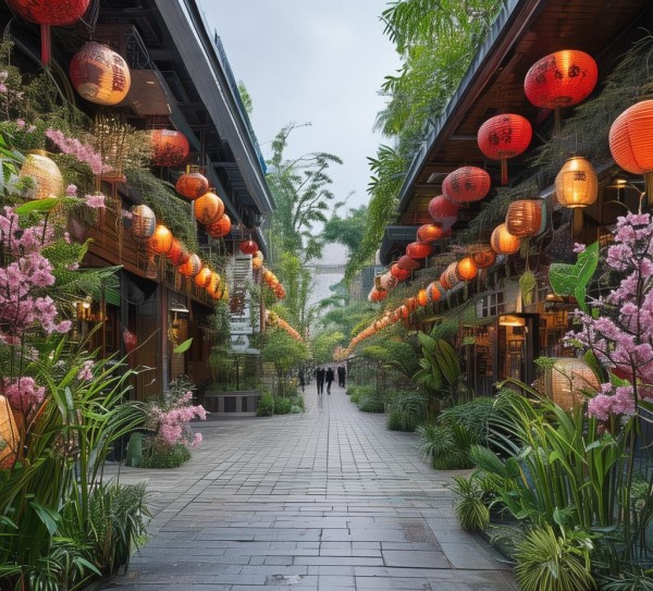 成都，自然与人文的创意广告设计与商业空间