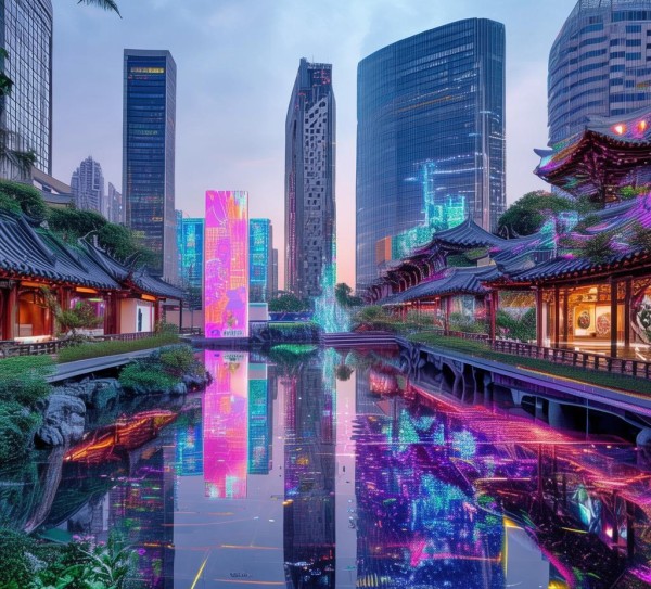 园林城市与广告设计,一场视觉盛宴,数字化与文化共生的完美融合