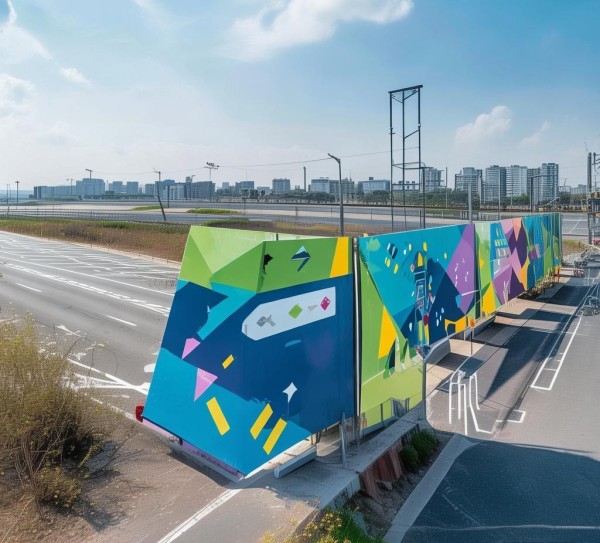 视觉指引交通顺畅,道路两侧广告设计图