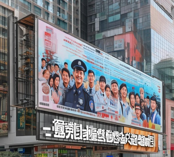 张店警方宣传广告牌案例,从宣传到文明的传播