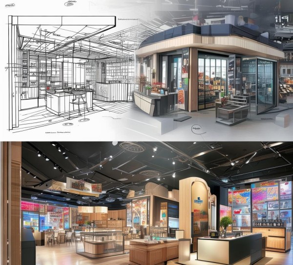 从设计到实施,广告店装修方案