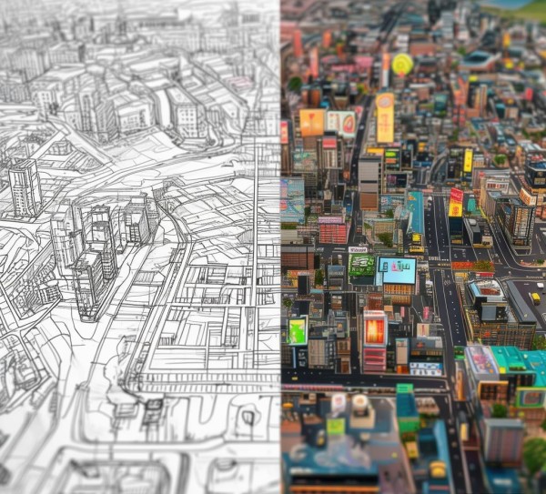 从规划图到城市图，广告牌在道路中的应用