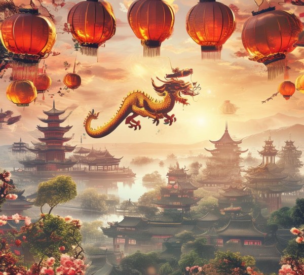 国风经典案例，国家 holidays国风广告宣传图
