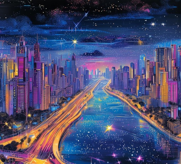 郑州市城市规划广告草图——星河中的辉煌星河